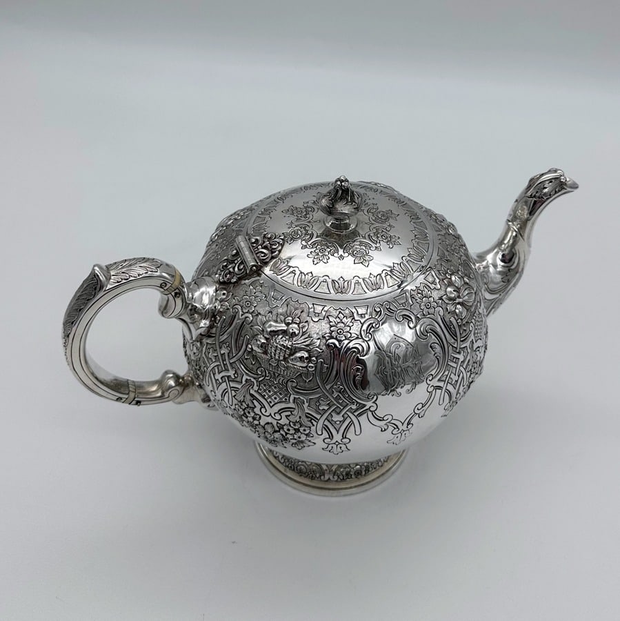 19th Century Antique Victorian Sterling Silver Teapot Edinburgh 1877 Marshall & Sons - 5