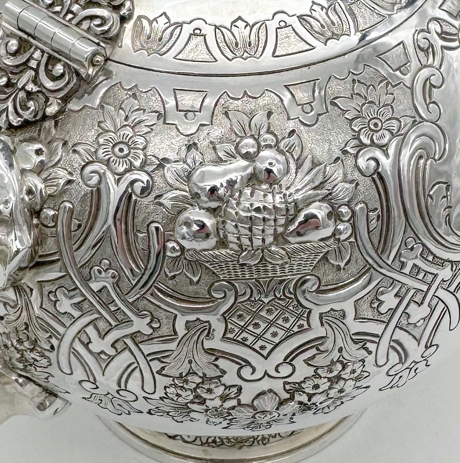 19th Century Antique Victorian Sterling Silver Teapot Edinburgh 1877 Marshall & Sons - 8