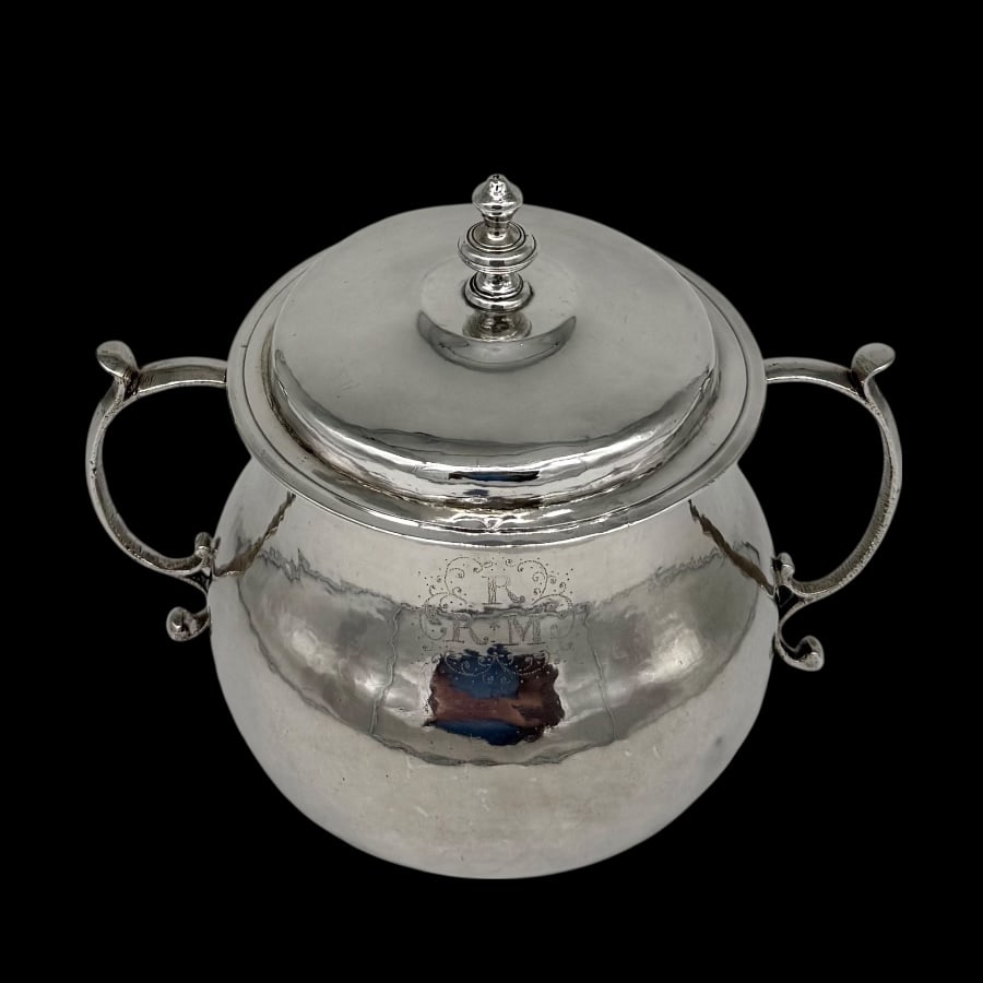 Mid 17th Century Antique Charles II Silver Porringer & Cover London 1668 Edward Gladwin - 2