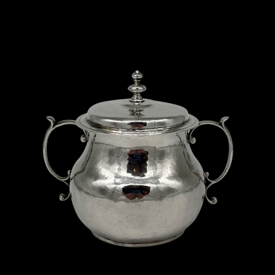 Mid 17th Century Antique Charles II Silver Porringer & Cover London 1668 Edward Gladwin - 4