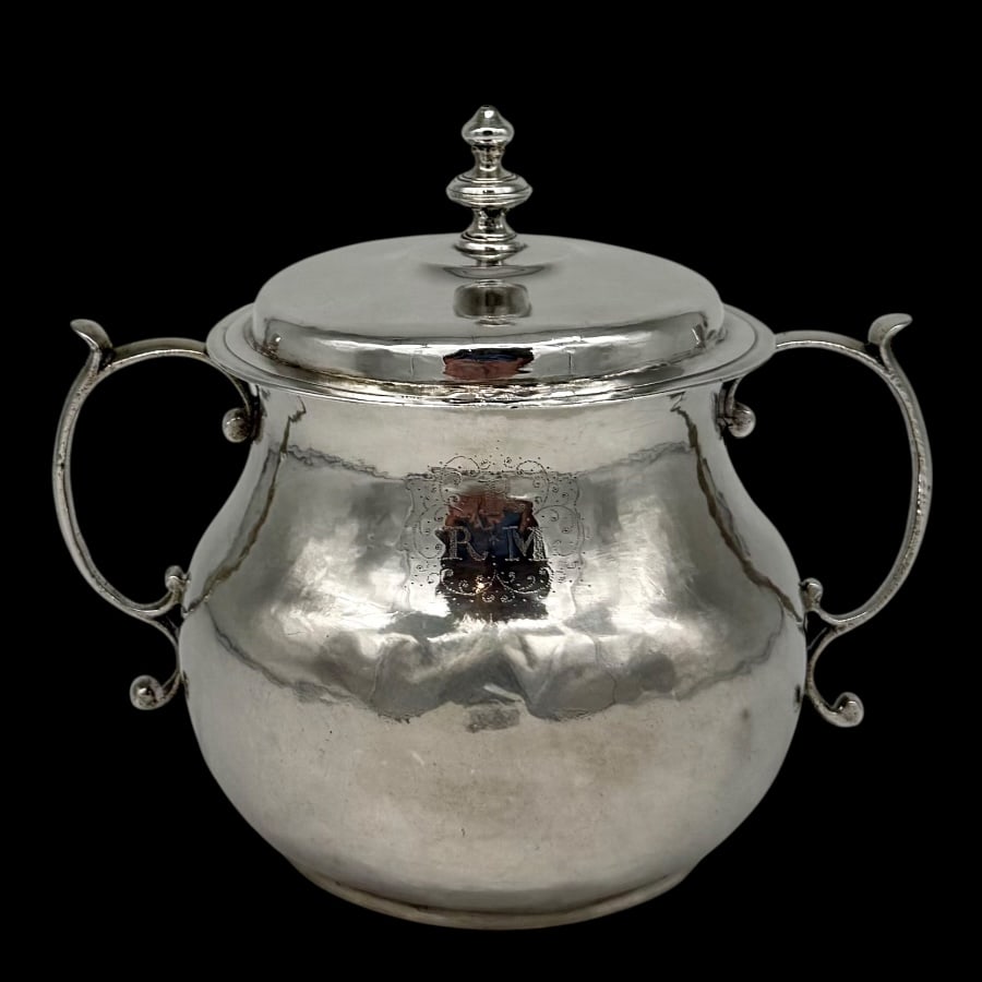 Mid 17th Century Antique Charles II Silver Porringer & Cover London 1668 Edward Gladwin - 5