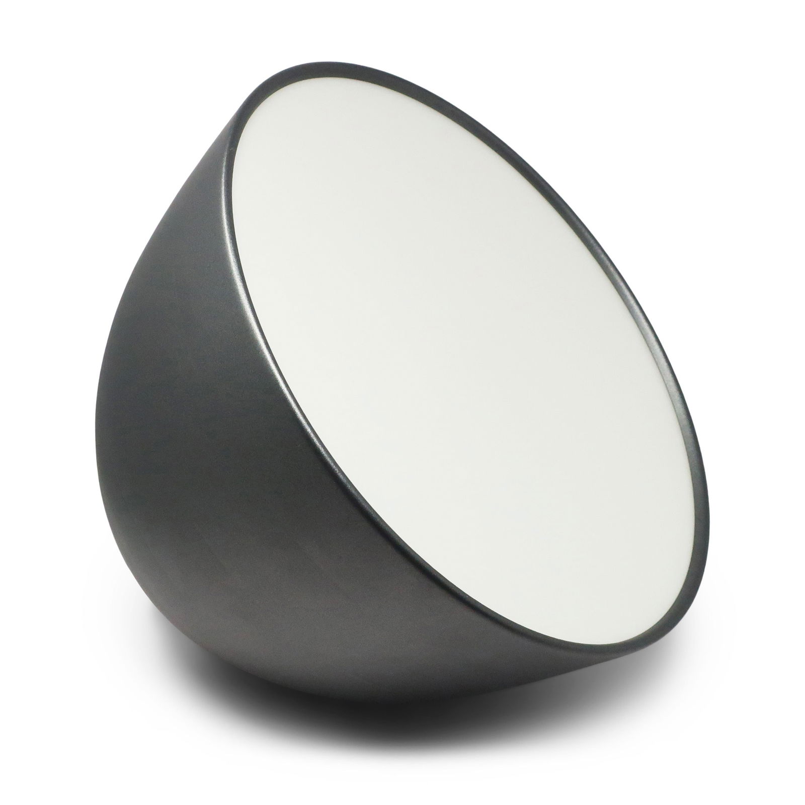 Anthracite Grey Nur Ceiling Lamp by Ernesto Gismondi for Artemide: Designed by Ernesto Gismondi (1931-2020), the founder of Artemide, the Nur has the geometric lines of a perfect parabola, provides indirect diffused light, and casts a subtle halo on the ceiling when