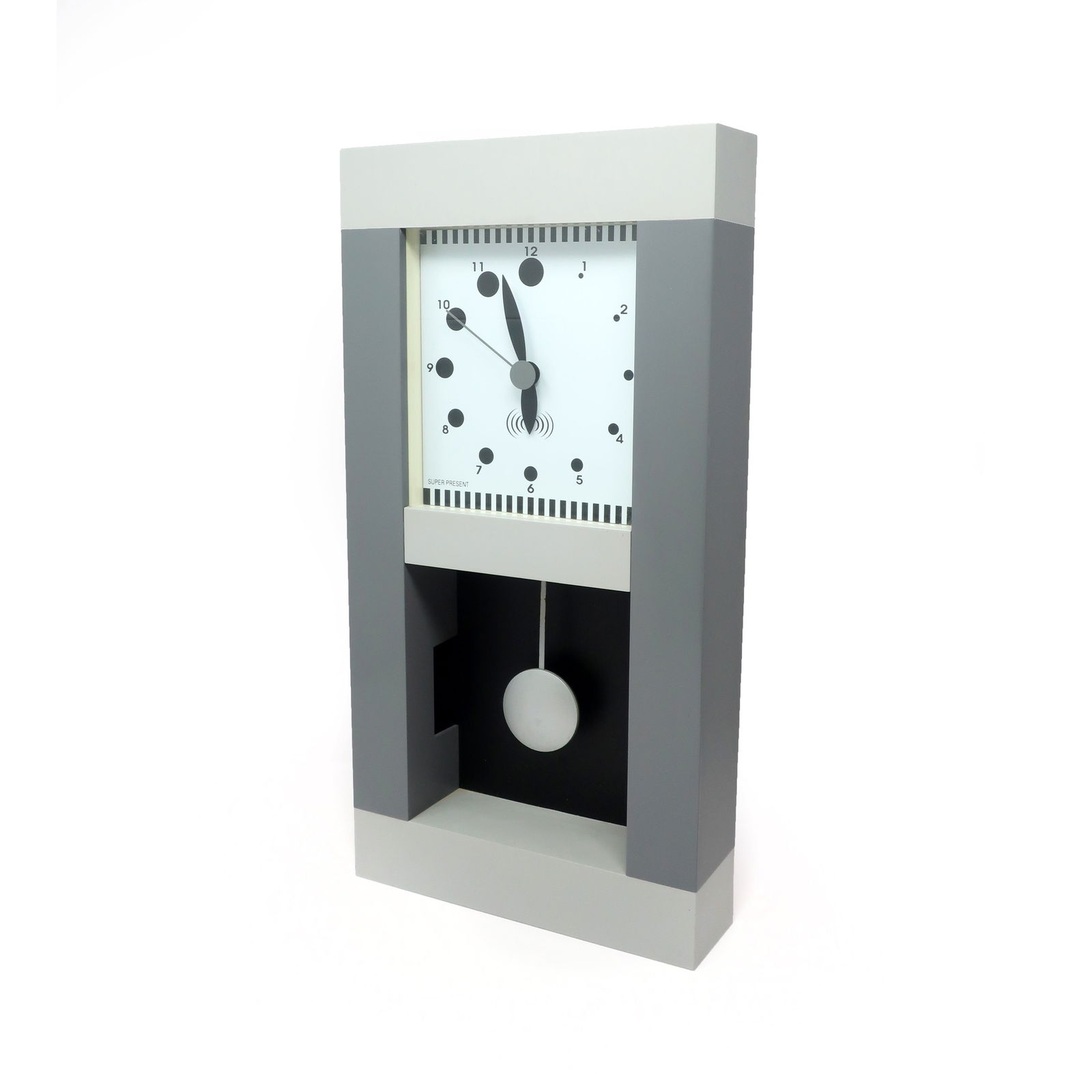 Postmodern "Super Present" Pendulum Wall Clock by Shohei Mihara for Wakita (1 of 8)