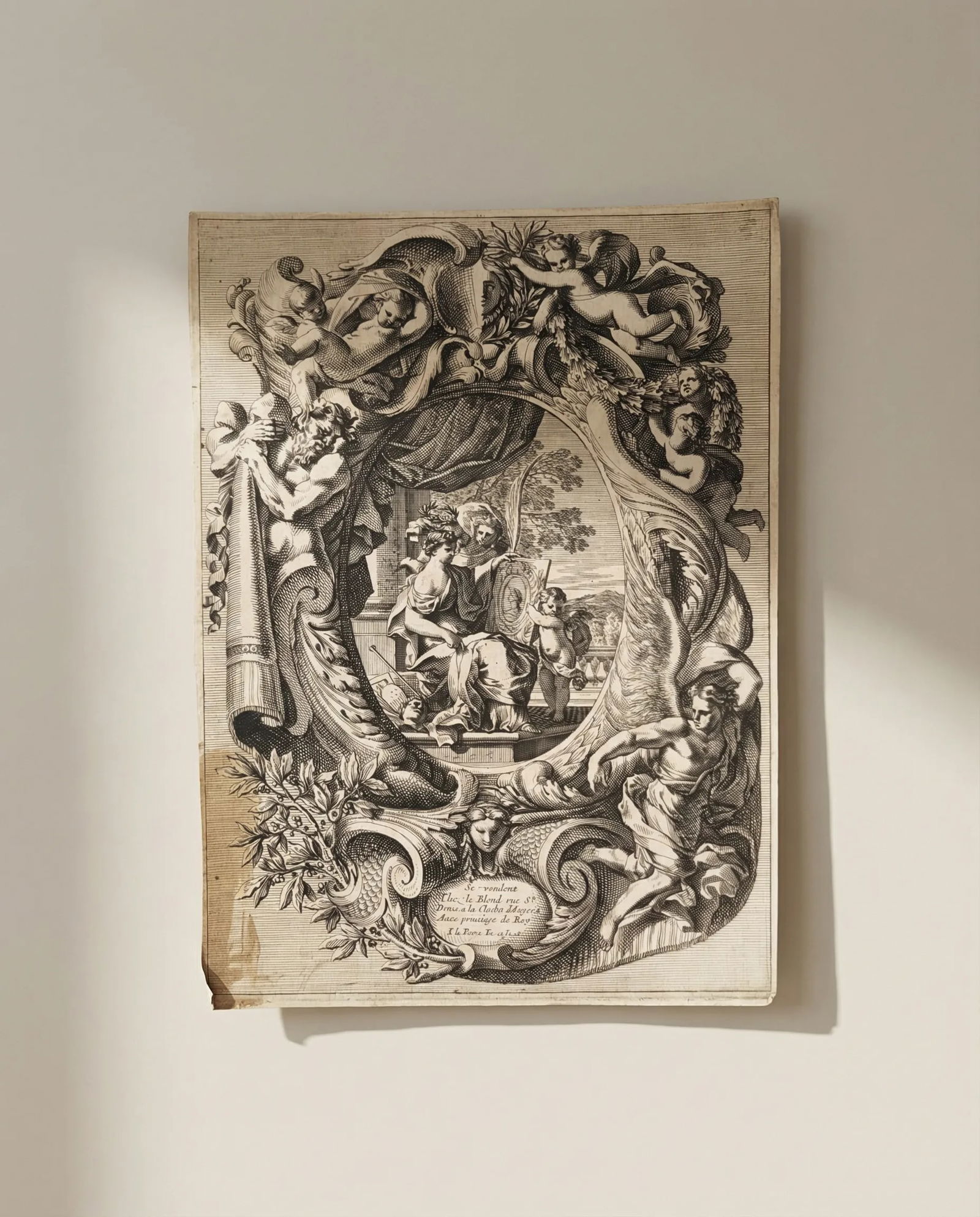 Antique Original Etching Jean Le Pautre (1618–1682) Painter and Angels Etching: Title: Antique Original Etching Jean Le Pautre (1618–1682) Painter and Angels Etching Description: This is an antique item (over 100 years old), and you may be eligible for reduced or exempt cus