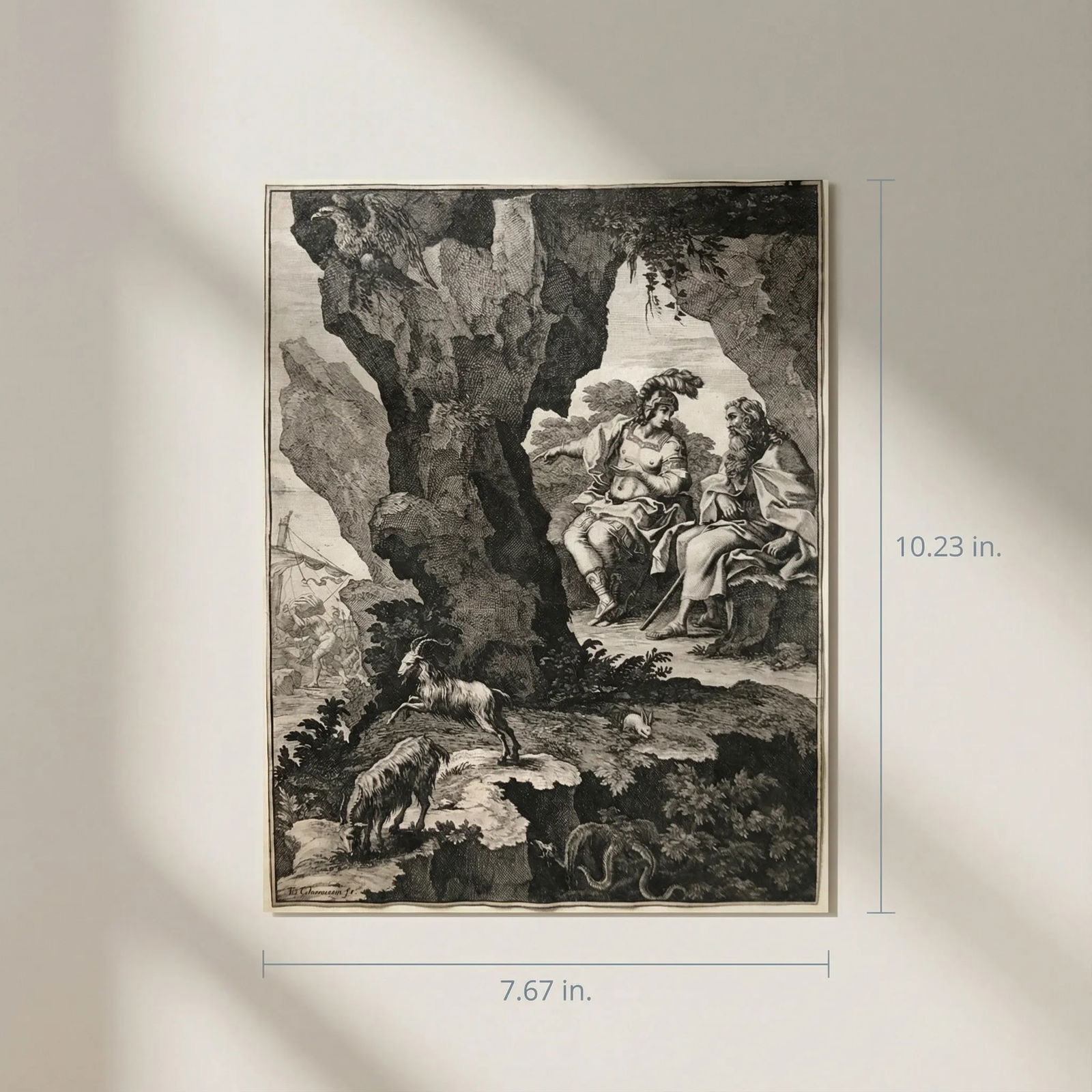 Antique Original Etching François CHAUVEAU (1613-1676) Bible, Goats - 2