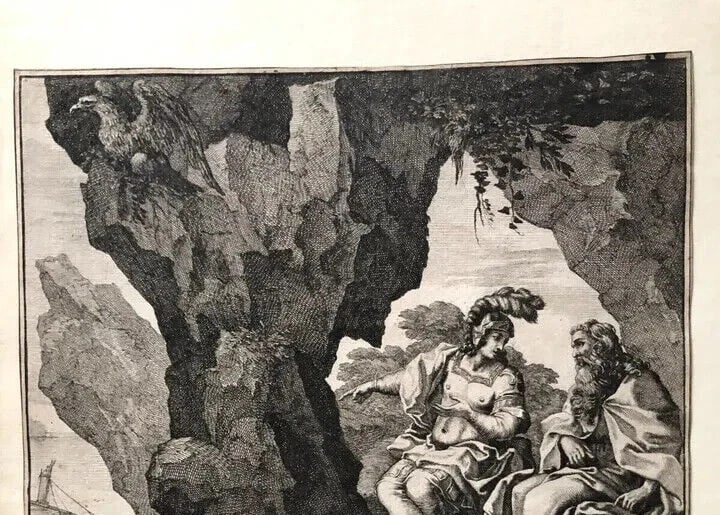 Antique Original Etching François CHAUVEAU (1613-1676) Bible, Goats - 6