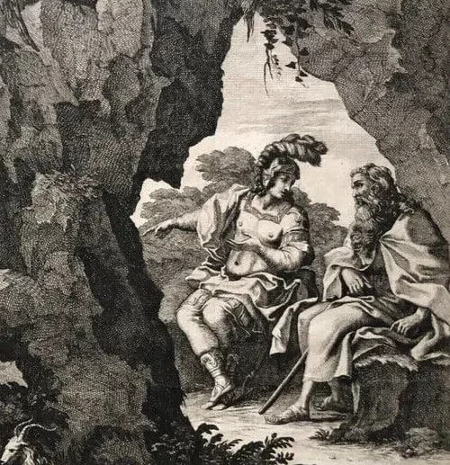 Antique Original Etching François CHAUVEAU (1613-1676) Bible, Goats - 9