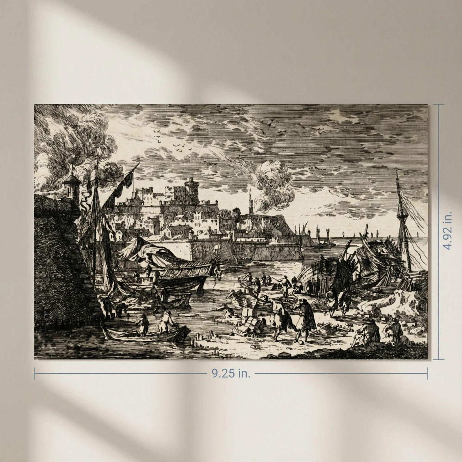 Antique Etching Original Nicolas PERELLE (1631-1695) Harbour view Etching - 2