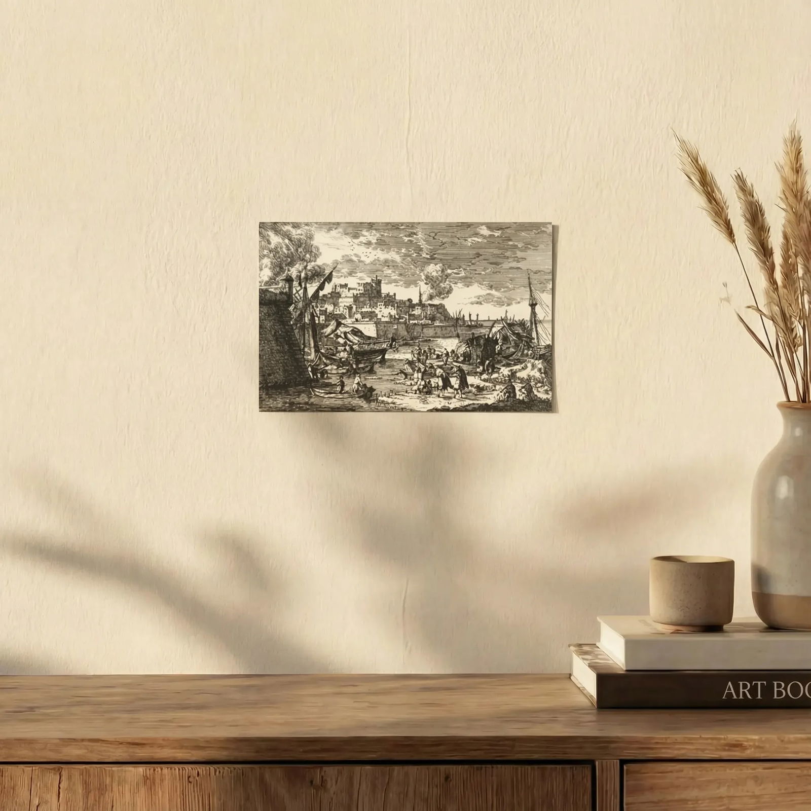 Antique Etching Original Nicolas PERELLE (1631-1695) Harbour view Etching - 3