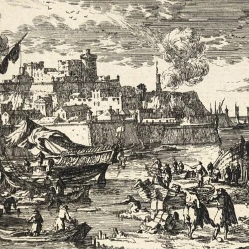 Antique Etching Original Nicolas PERELLE (1631-1695) Harbour view Etching - 7