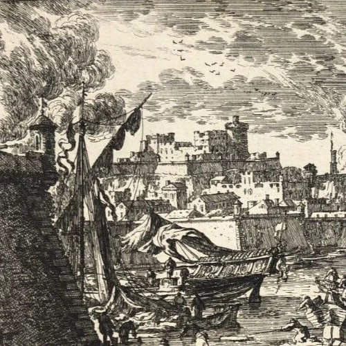 Antique Etching Original Nicolas PERELLE (1631-1695) Harbour view Etching - 8