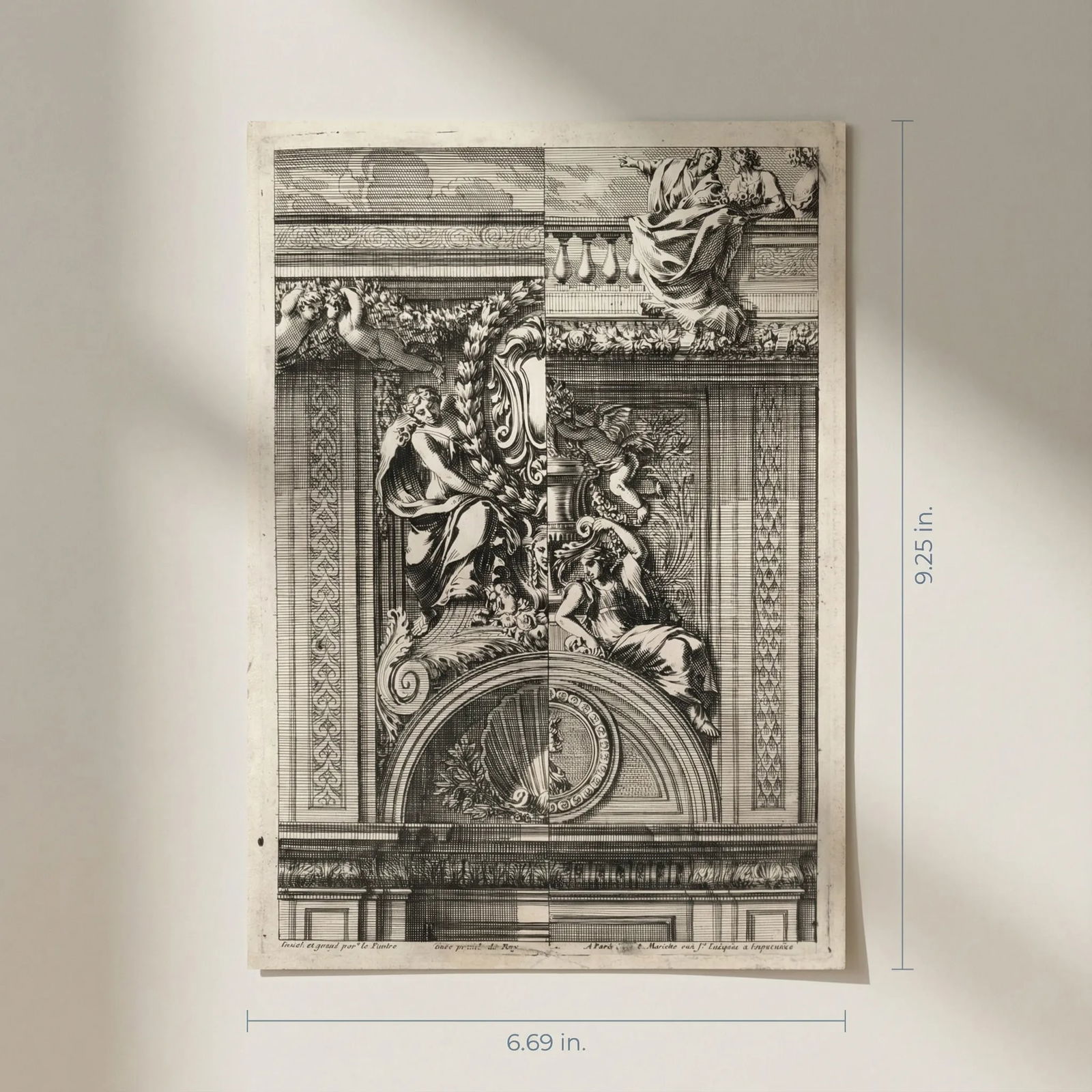 Antique Original Engraving Jean Le Pautre (1618–1682) Etching Architecture - 2