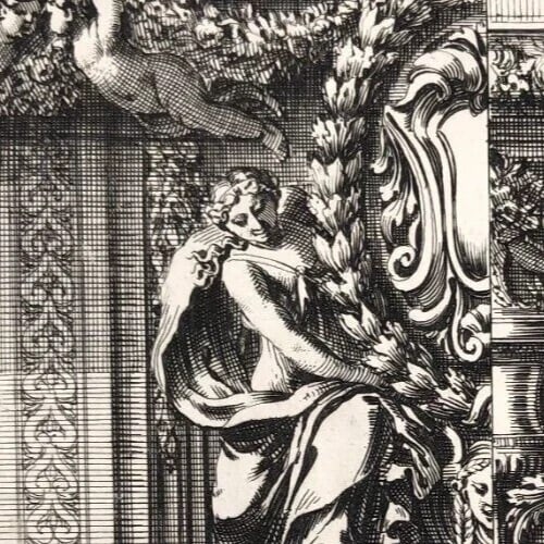 Antique Original Engraving Jean Le Pautre (1618–1682) Etching Architecture - 5