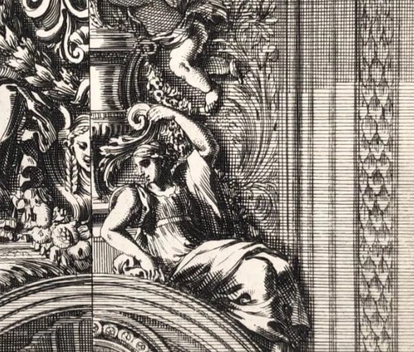 Antique Original Engraving Jean Le Pautre (1618–1682) Etching Architecture - 7