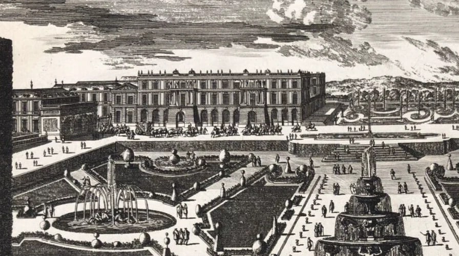 18th century Architecture, Fontaine de la Pyramide Etching Original Antique - 3