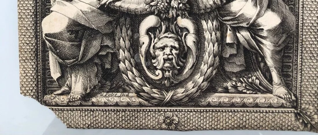 Antique Engraving – Jean Le Pautre - Religious Scene History Architecture - 10