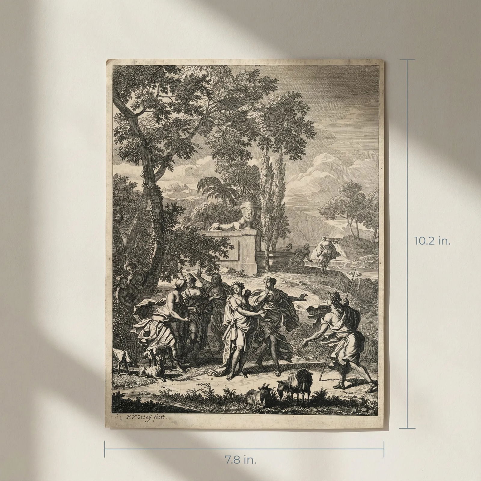Richard VAN ORLEY (1663-1732) People, History, Landscape Etching Original - 2