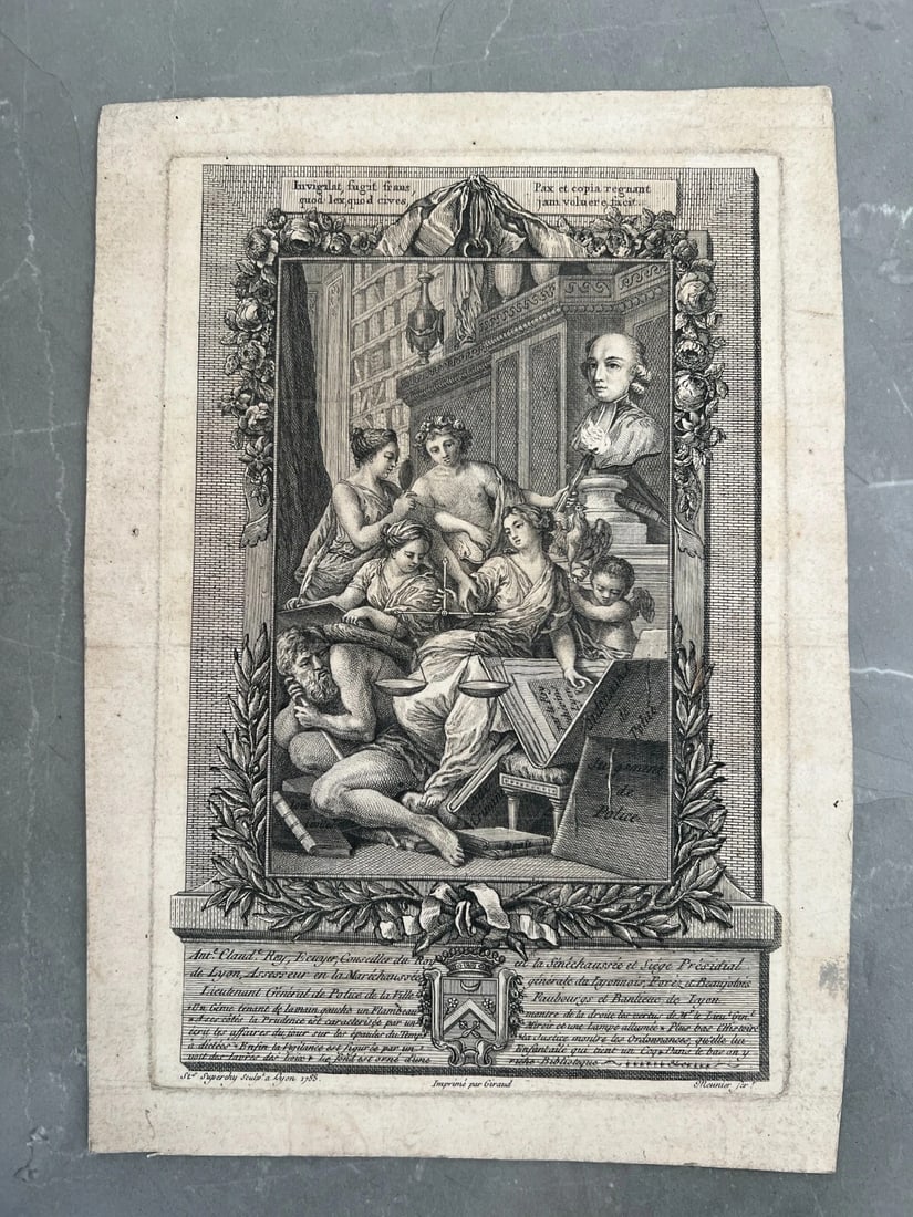 Etching Original Etching Charles-Nicolas Cochin History, Art, People - 5