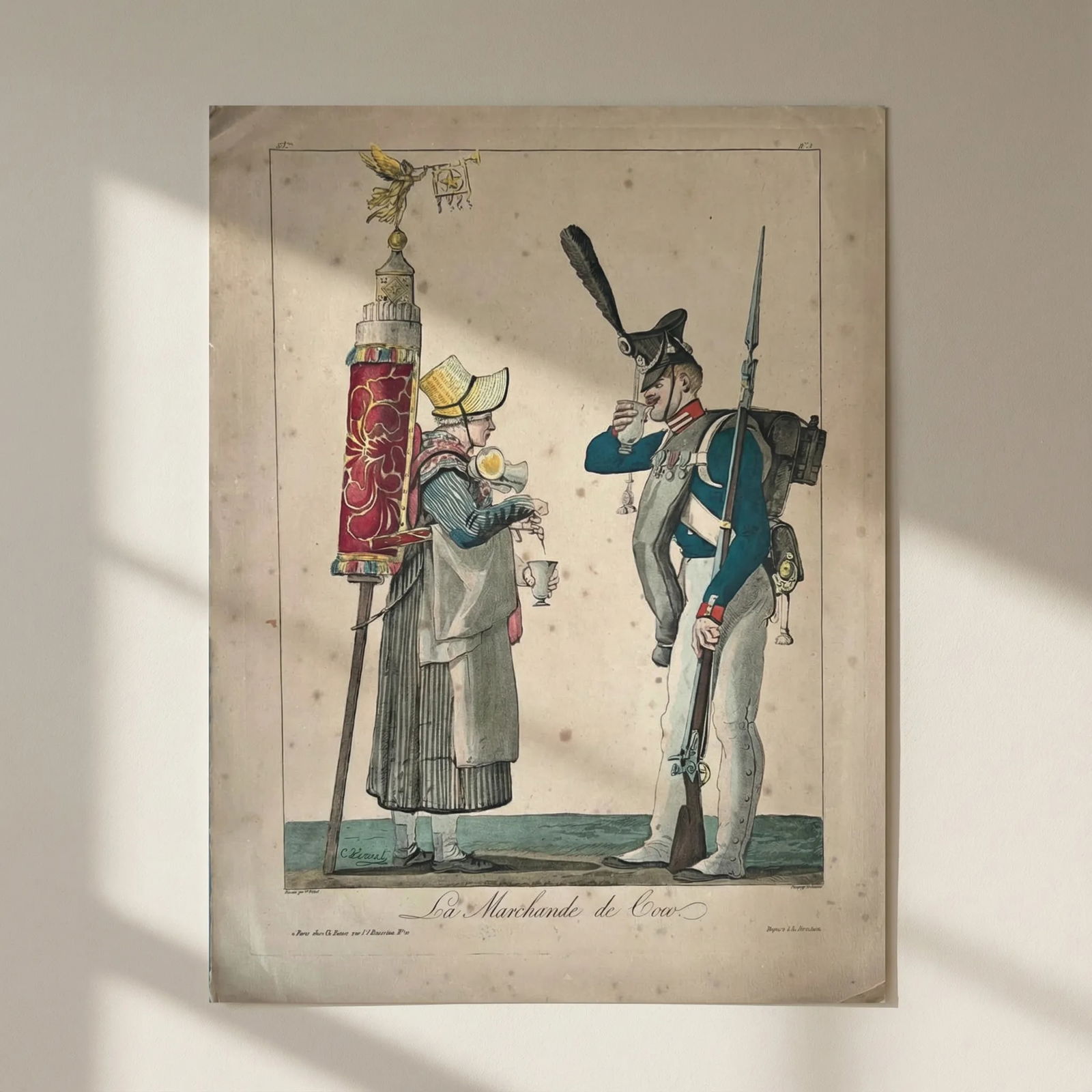 1869 Dragoon Uniform Jacquemin Charles Vernet Antique Etching Original