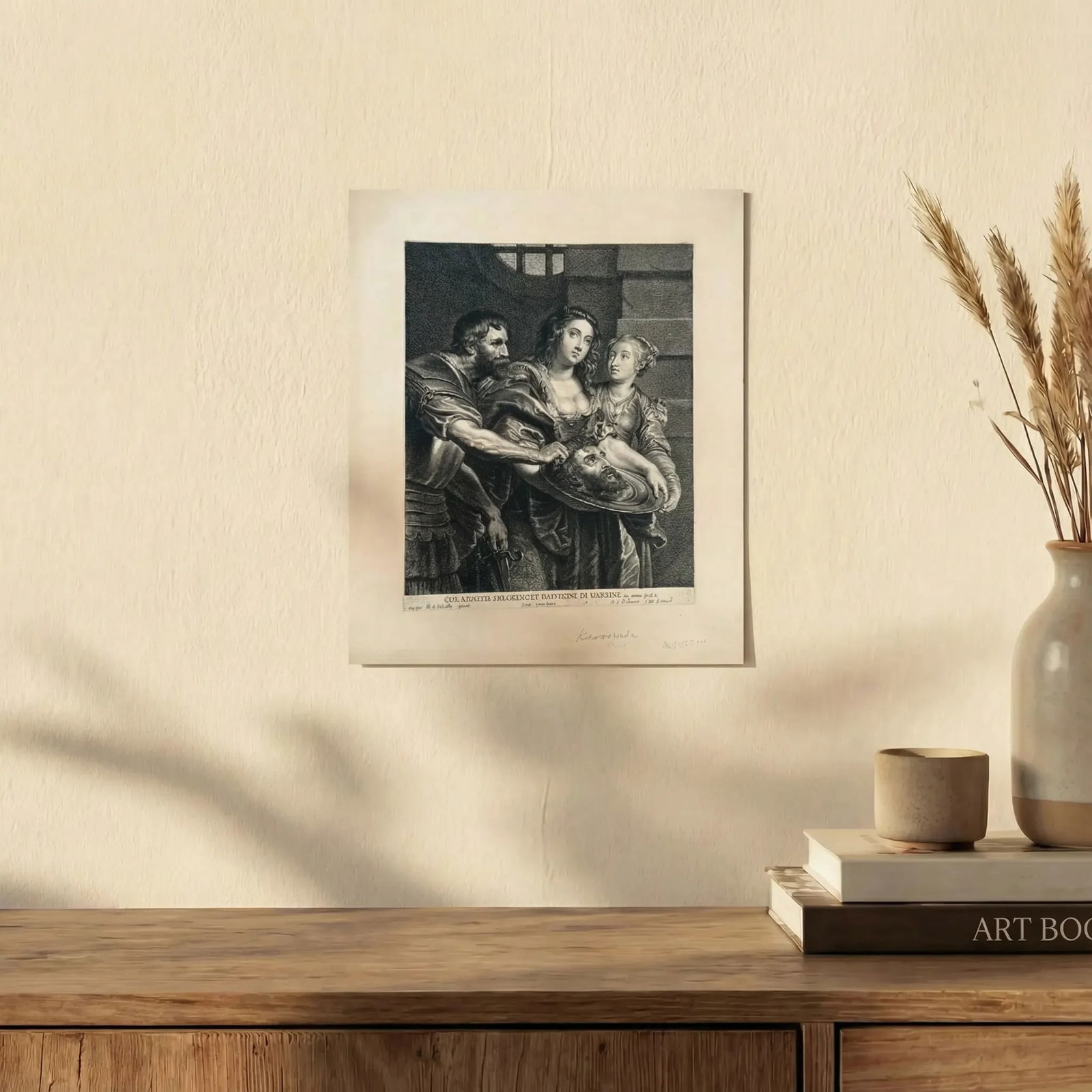 Head of John the Baptist Salome and Herodi Wellcome - Antique Etching Original - 3