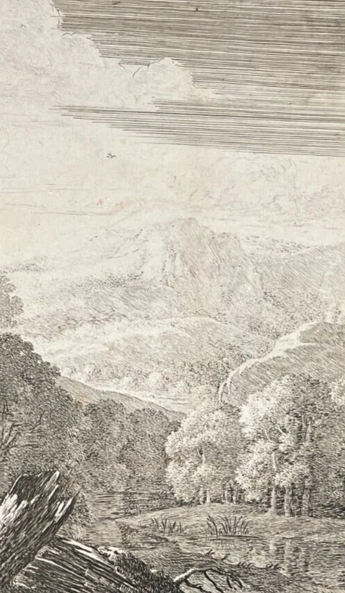 Antique Etching Original Herman Van Swanevelt, Mythology, Venus, Landscape - 8