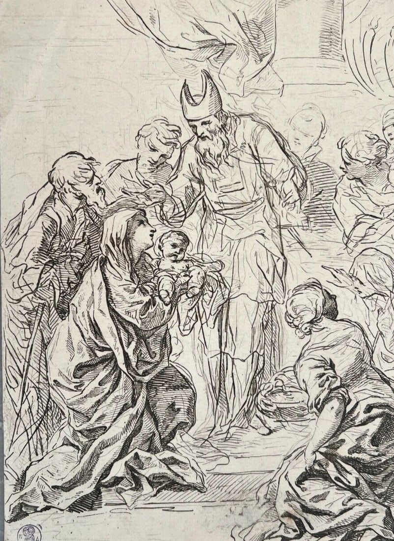 Antique Etching Original Francesco Coghetti, King, Religious Scene Collection - 4