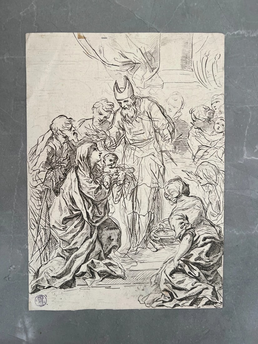 Antique Etching Original Francesco Coghetti, King, Religious Scene Collection - 6