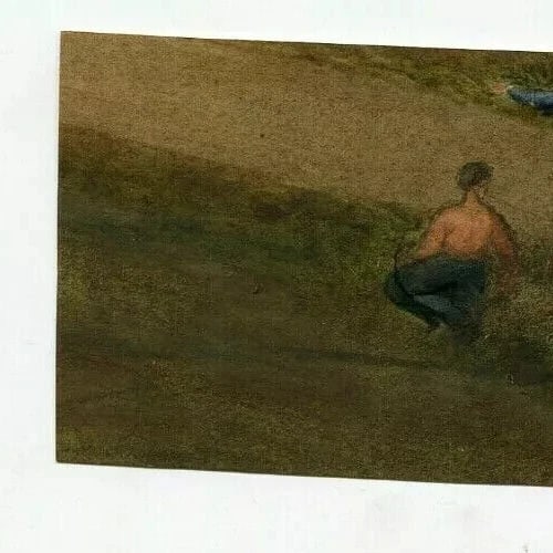 Antique Original Drawing 19th century - Characters, Genre Scene, Peasants - 2