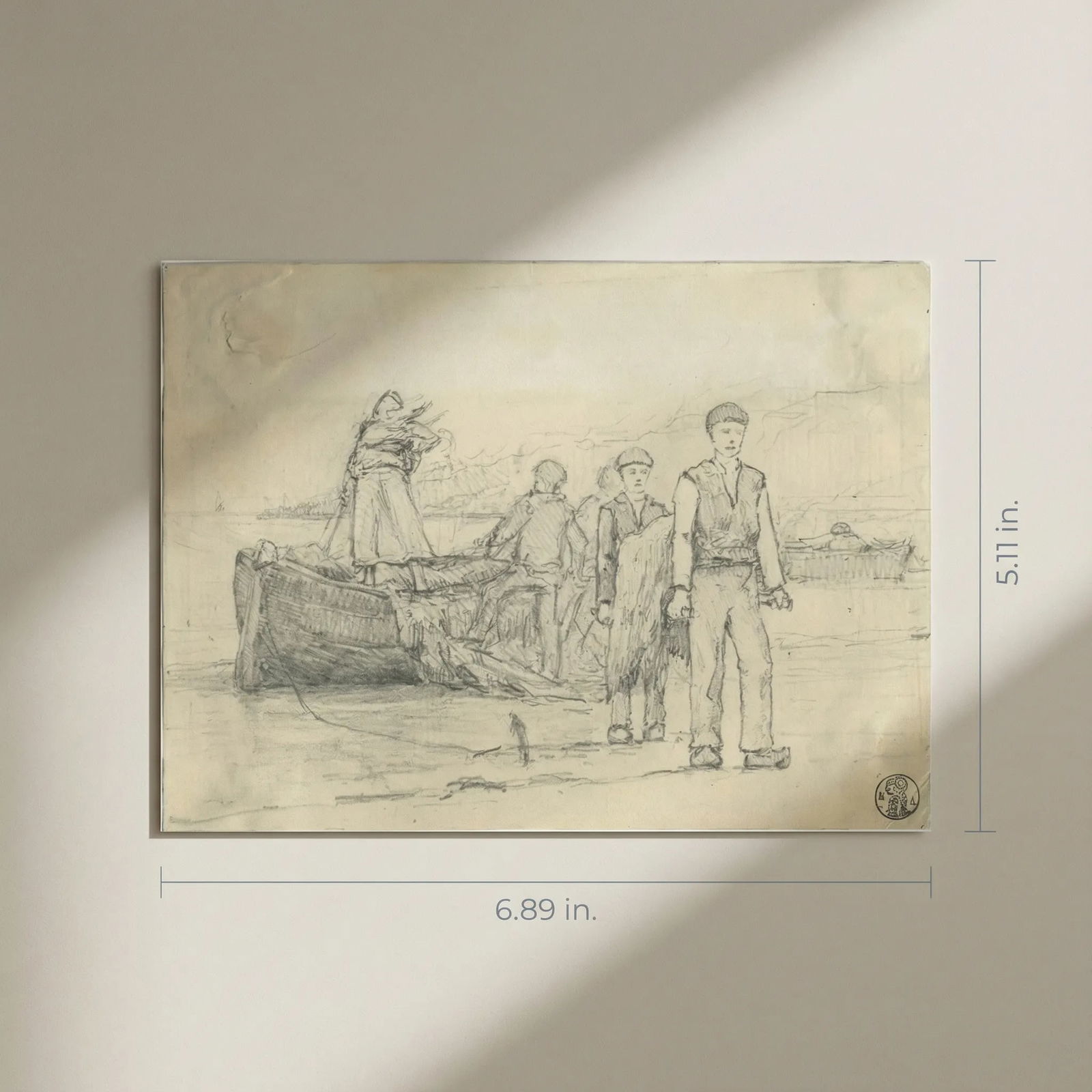 Vintage Drawing Pencils, Boat Drawing, French School Drawing, 19th century - 2