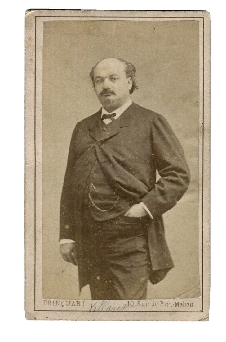 Antique CDV Photographs Trinquart, Paris, Pierre-François Villaret, Opera Singer - 4