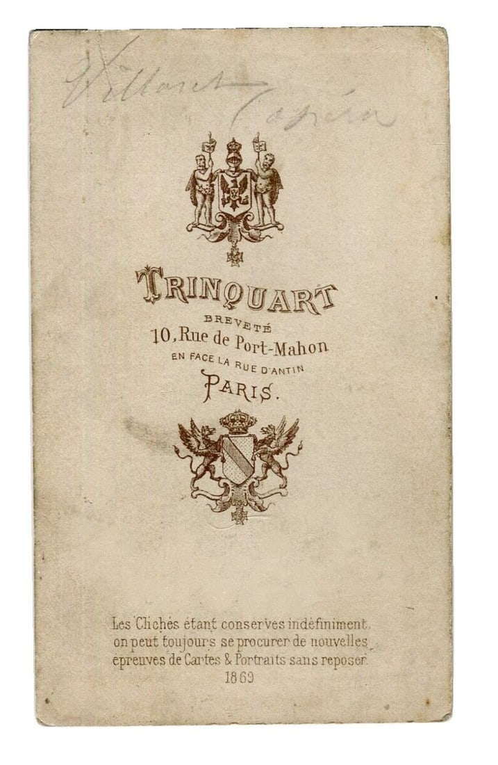 Antique CDV Photographs Trinquart, Paris, Pierre-François Villaret, Opera Singer - 7
