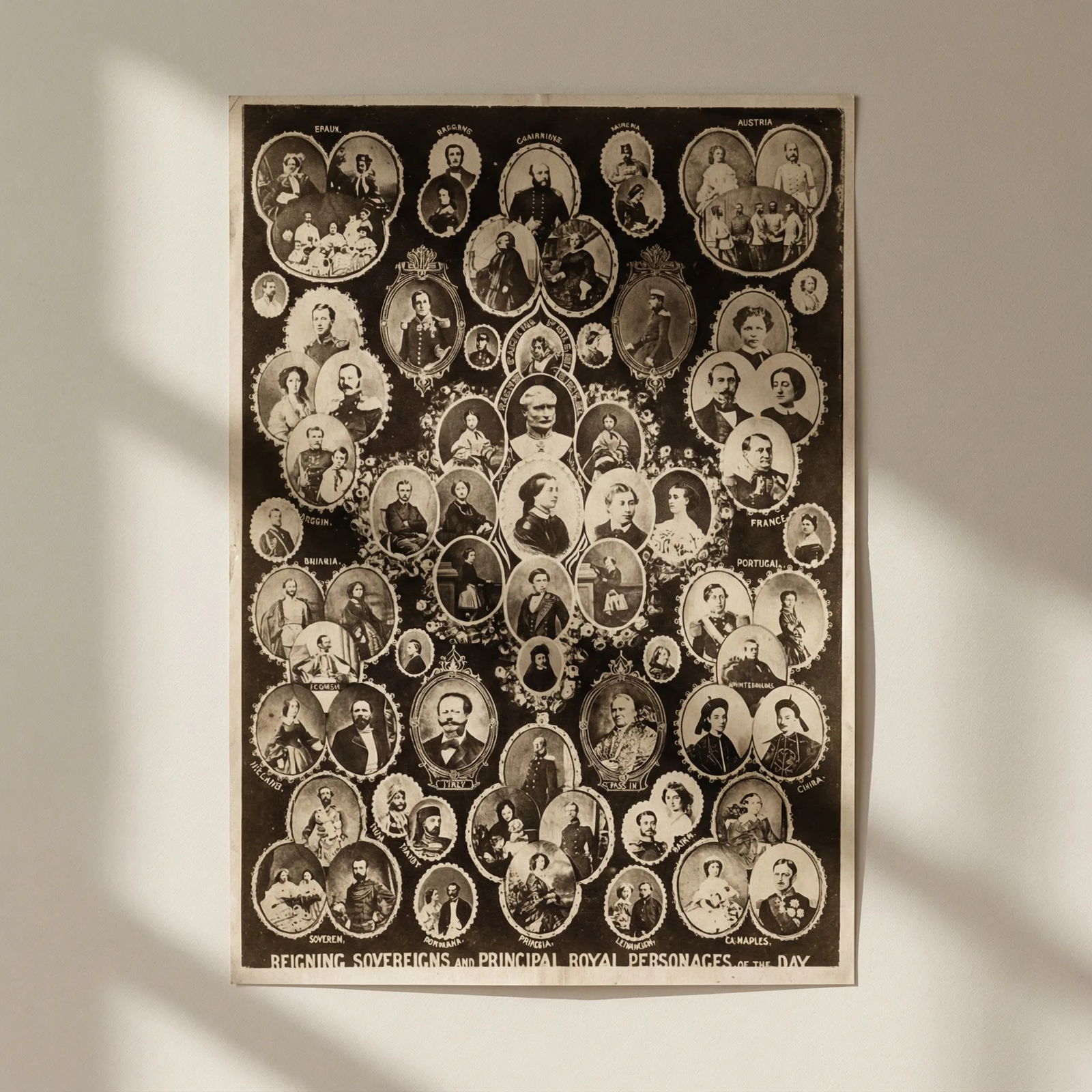 Antique CDV Photographs Royal Court, Mosaics, King, Queen, Royalty 1870