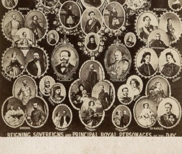 Antique CDV Photographs Royal Court, Mosaics, King, Queen, Royalty 1870 - 4