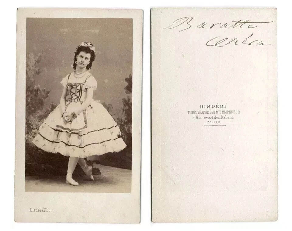 Antique CDV Photographs Disderi Maria Baratte Dancer - 6