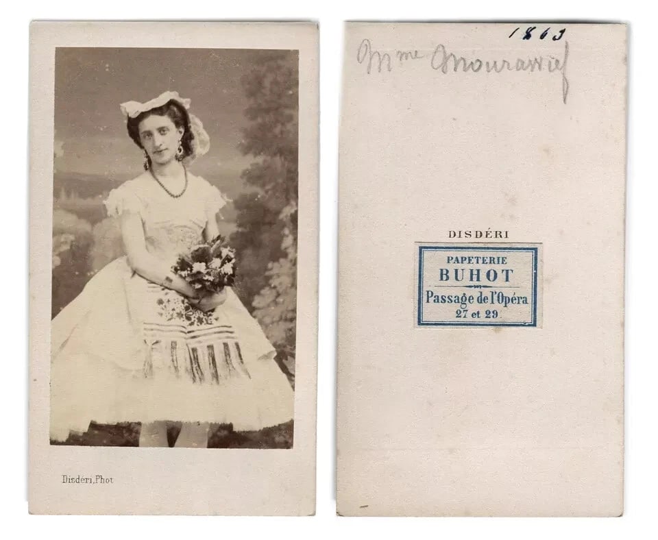 1869 Antique CDV Photographs Disderi Mourawieff Opera Dancer - 4