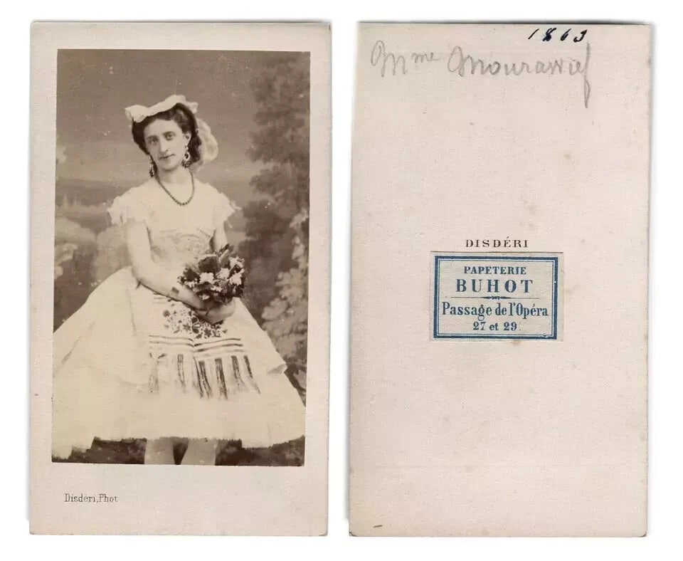 1869 Antique CDV Photographs Disderi Mourawieff Opera Dancer - 7