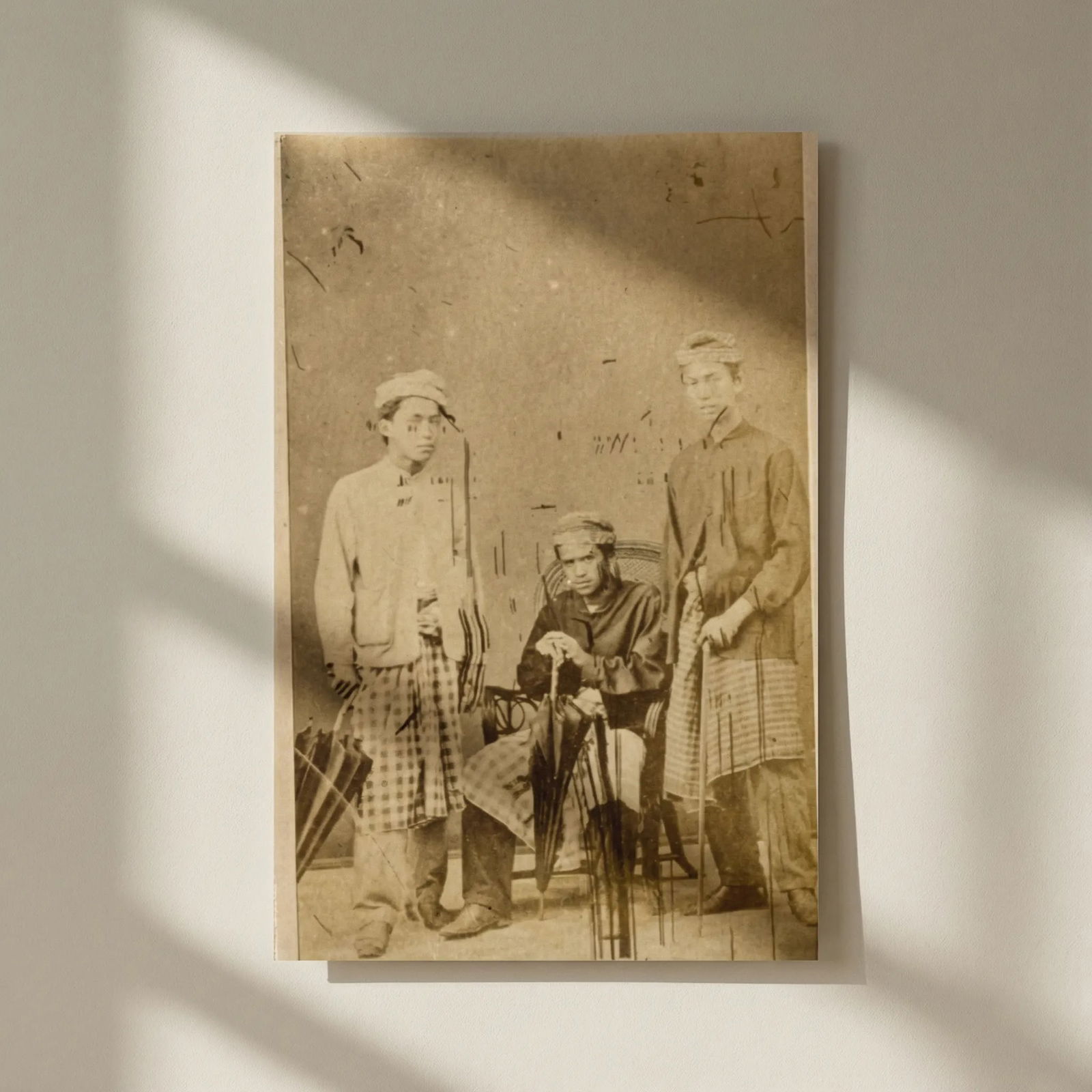 Antique CDV Photographs Asian Men Portrait