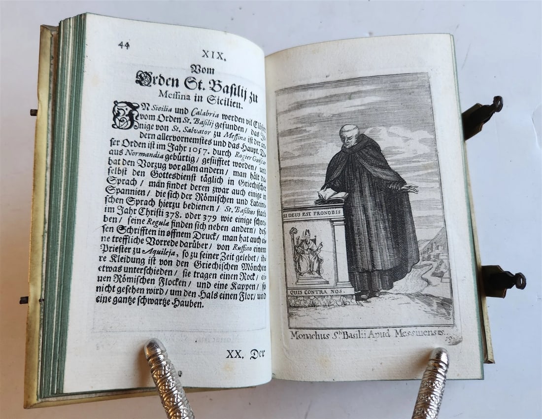 1692 HISTORY of RELIGIOUS ORDERS ILLUSTRATED w/ 164 ENGRAVINGS antique VELLUM: (Schoonebeck, A.). Kurtze und grundliche Histori vom Ursprung der geistlichen Orden. Aus dem Franz. ins Teutsche ubersetzet. (A Short and Thorough History of the Origin of the Religious Orders. Transl
