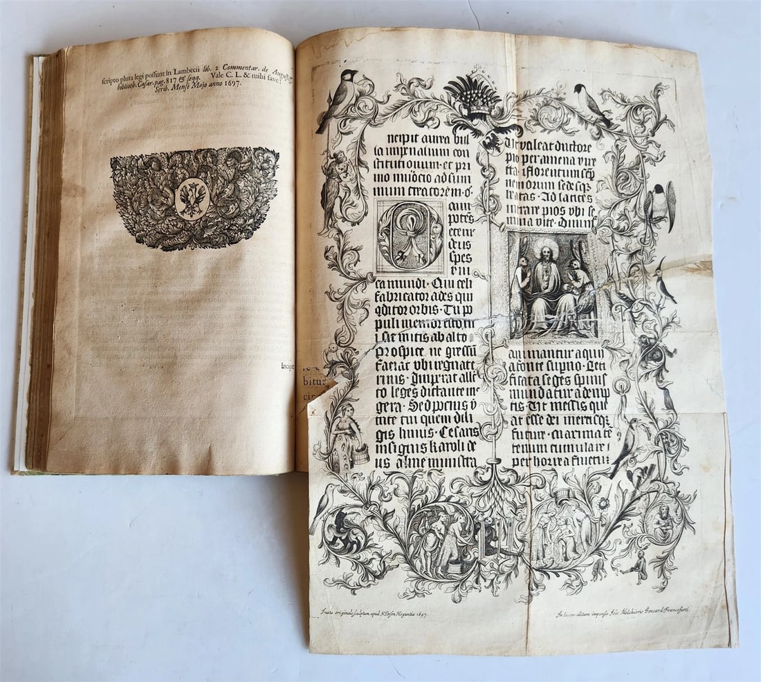 1697 GOLDEN BULL by Thulemeyer antique FULLY ILLUSTRATED scarce: GOLDEN BULL Thulemeyer (Heinrich Gunther von) Tractatio de bulla aurea, argentea, plumbea et cerea in genere, nec non de aurea bulla Caroli IV imperatoris 8 parts in 1 volume Frankfurt, For Johann Mel