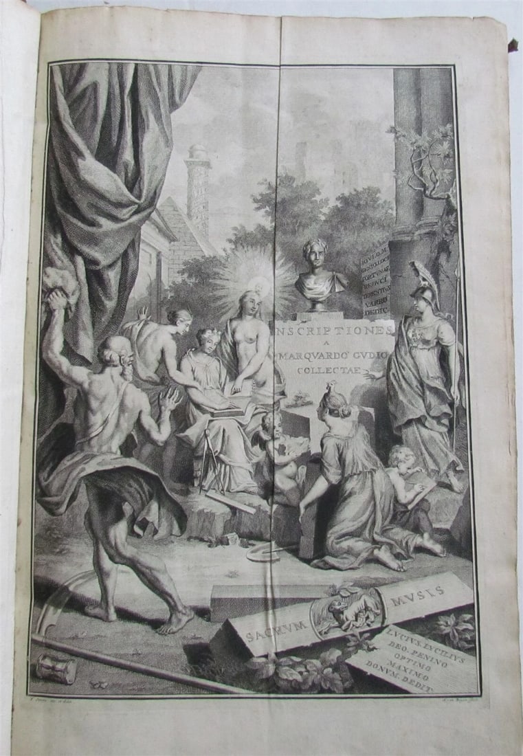 1731 ANCIENT INSCRIPTIONS GREEK & LATIN antique Antiquae inscriptiones M. GUDE: Antiquae inscriptiones quum graecae, tum latinae dim a Marquardo Gudio collectae nuper a Joanne Koolio digestae hortatu consilioque Joannis Georgii Graevii numc a Francisco Hesselio editae cum adnotat