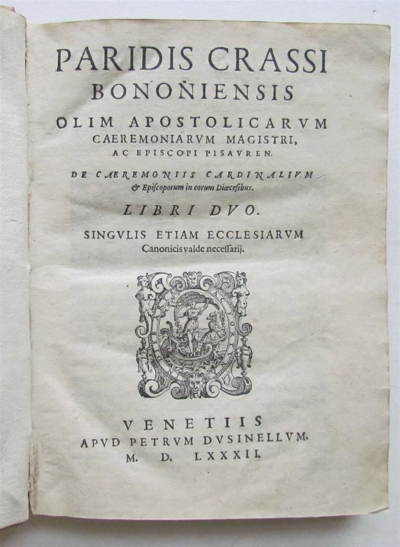 1582 PARIDIS CRASSI BONONIENSIS antique VELLUM BOUND 16th century: Venetiis, 1582 Size 6.5 by 8.5" Text in Latin Vellum bound Very good condition Reserve: $364.00 Shipping: Domestic: Flat-rate of $25.00 to anywhere within the contiguous U.S. Internati