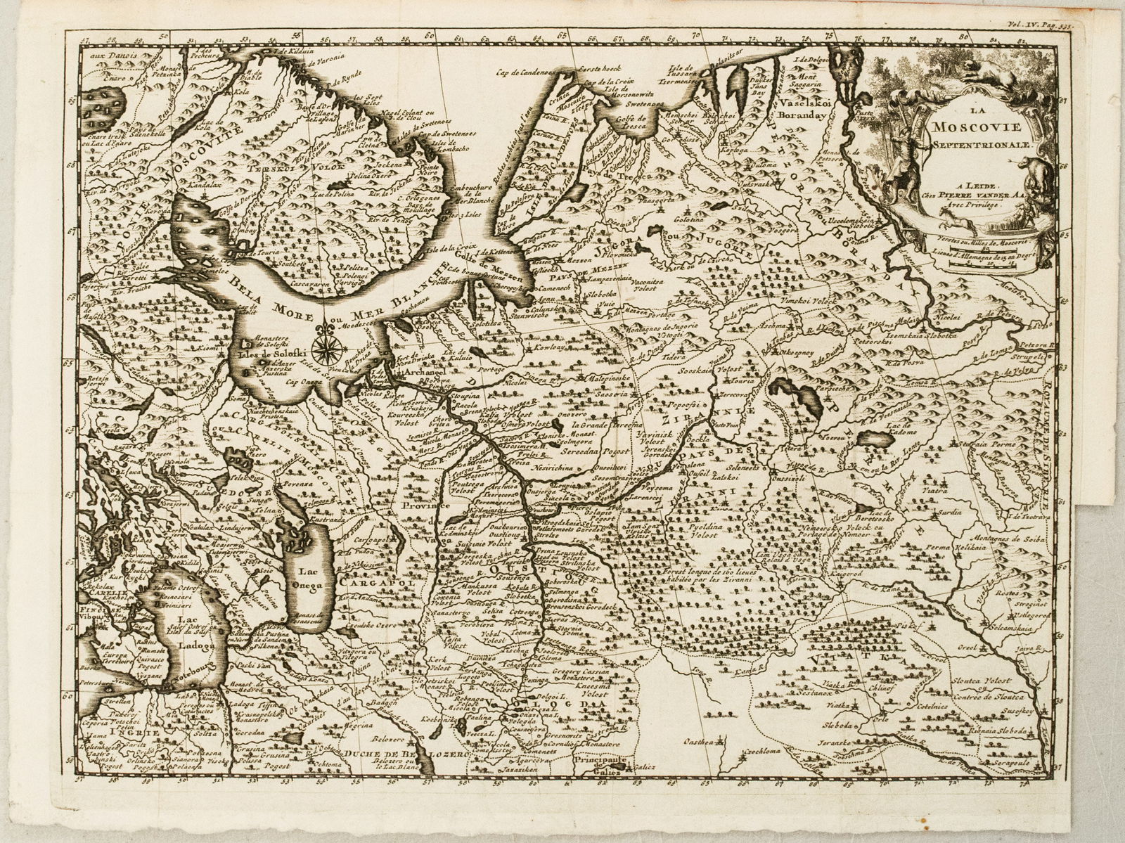 1729 van der Aa Map of Northern European Russia -- La Moscovie Septentrionale (1 of 1)
