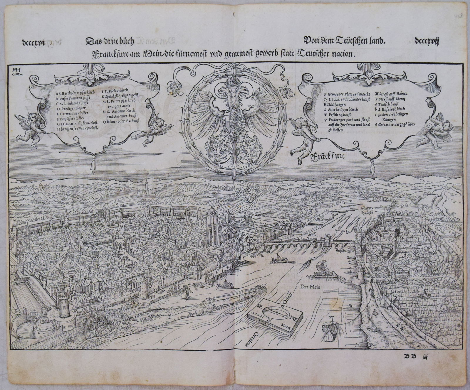 1550 Munster View of Frankfurt -- Franckfurt am Mayn die Furnembst und Gemeinest Gewerbstatt: Title:1550 Munster View of Frankfurt -- Franckfurt am Mayn die Furnembst und Gemeinest Gewerbstatt Teutscher Nation,li>Cartographer:S Munster Year/Place:1550 c., Basel Map Dimension (in.):9.7 X 15.4 i