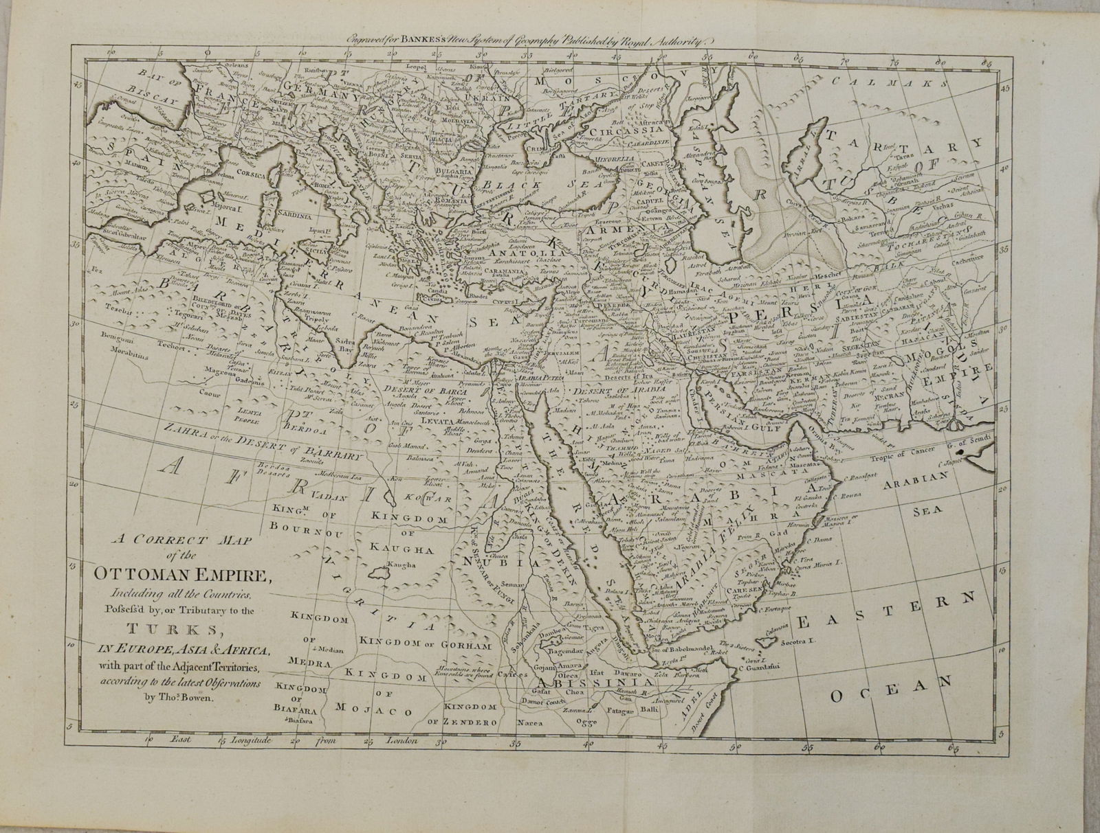 1788 Bowen Map of Ottoman Empire and Mediterranean Region -- A Correct Map of the Ottoman Empire, (1 of 1)