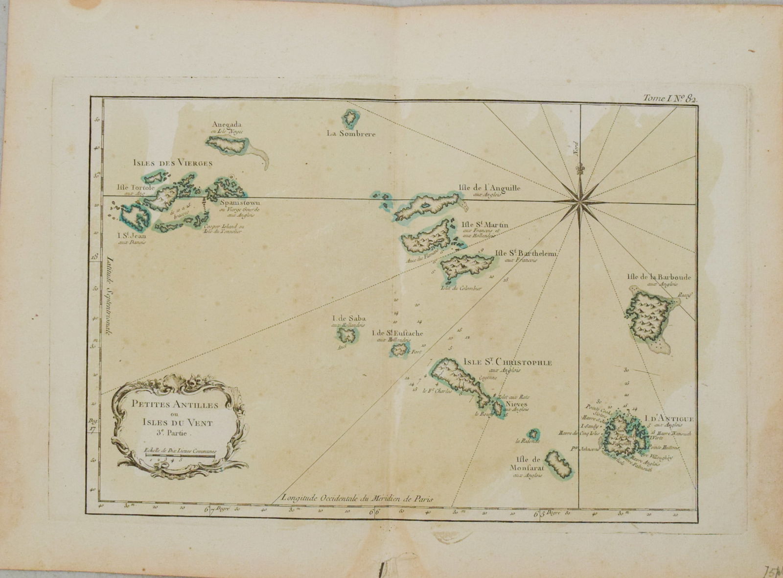 1764 Bellin Map of Lesser Antilles Northern Portion -- Petites Antilles ou Isles du Vent 3e. Partie.: Title:1764 Bellin Map of Lesser Antilles Northern Portion -- Petites Antilles ou Isles du Vent 3e. Partie.,li>Cartographer:J Bellin Year/Place:1764, Paris Map Dimension (in.):8.7 X 12.6 in. Descriptio
