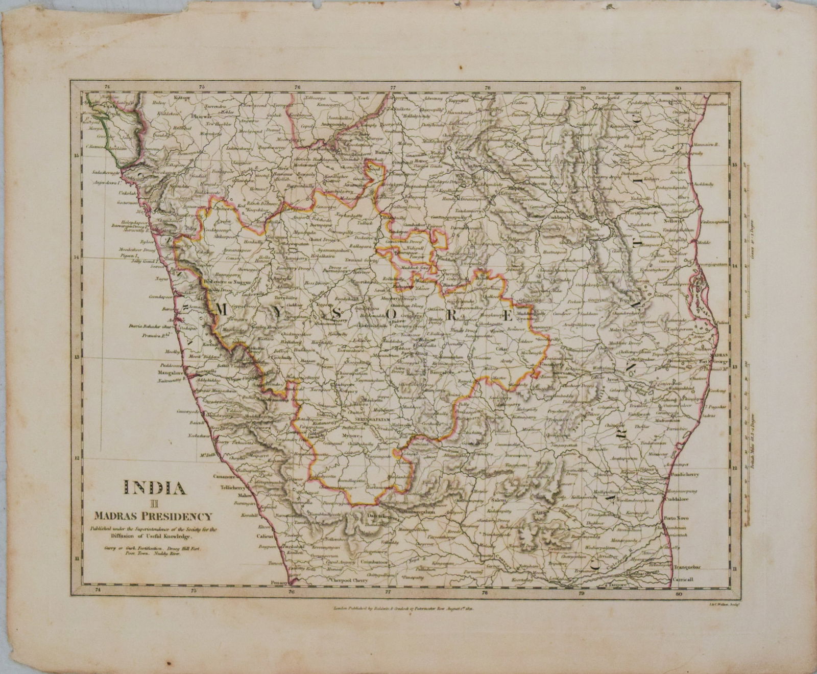1831 SDUK Map of SouthCentral India -- India II Madras Presidency: Title:1831 SDUK Map of SouthCentral India -- India II Madras Presidency,li>Cartographer:SDUK Year/Place:1831, London Map Dimension (in.):10.2 X 13.2 in. Description:This is an excellent map of central