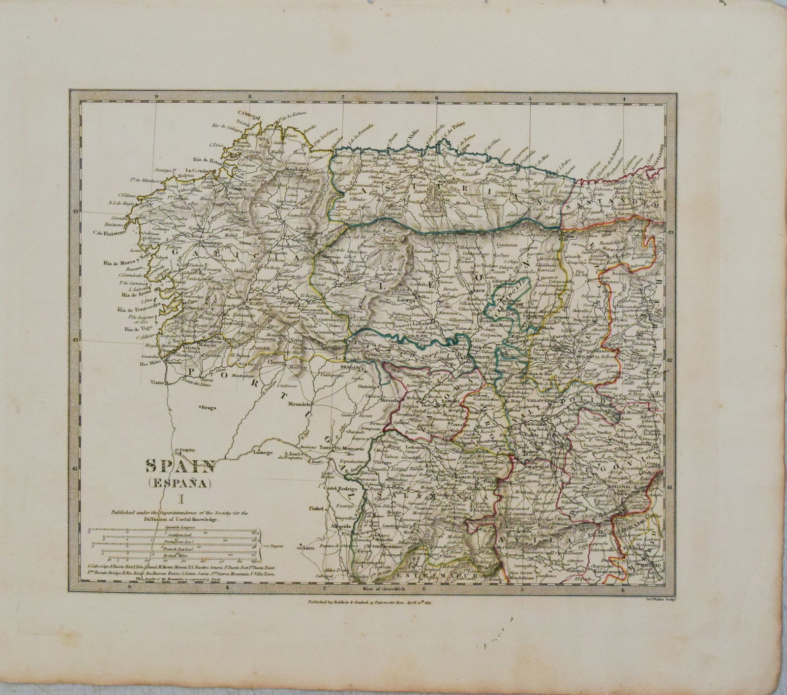 1831 SDUK Map of Northwest Spain -- Spain (Espana) I: Title:1831 SDUK Map of Northwest Spain -- Spain (Espana) I,li>Cartographer:SDUK Year/Place:1831, London Map Dimension (in.):9.6 X 11.7 in. Description:This is a very nice map of northwest Spain. Rich