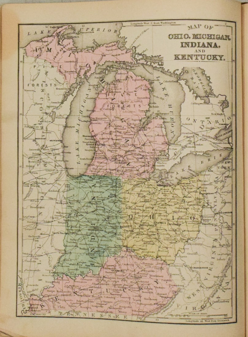 1891 Mitchell Map of Ohio, Michigan, Indiana and Kentucky -- Map of Ohio, Michigan, Indiana and: Title:1891 Mitchell Map of Ohio, Michigan, Indiana and Kentucky -- Map of Ohio, Michigan, Indiana and Kentucky,li>Cartographer:S Mitchell Year/Place:1891, Philadelphia Map Dimension (in.):10.6 X 8.2 i