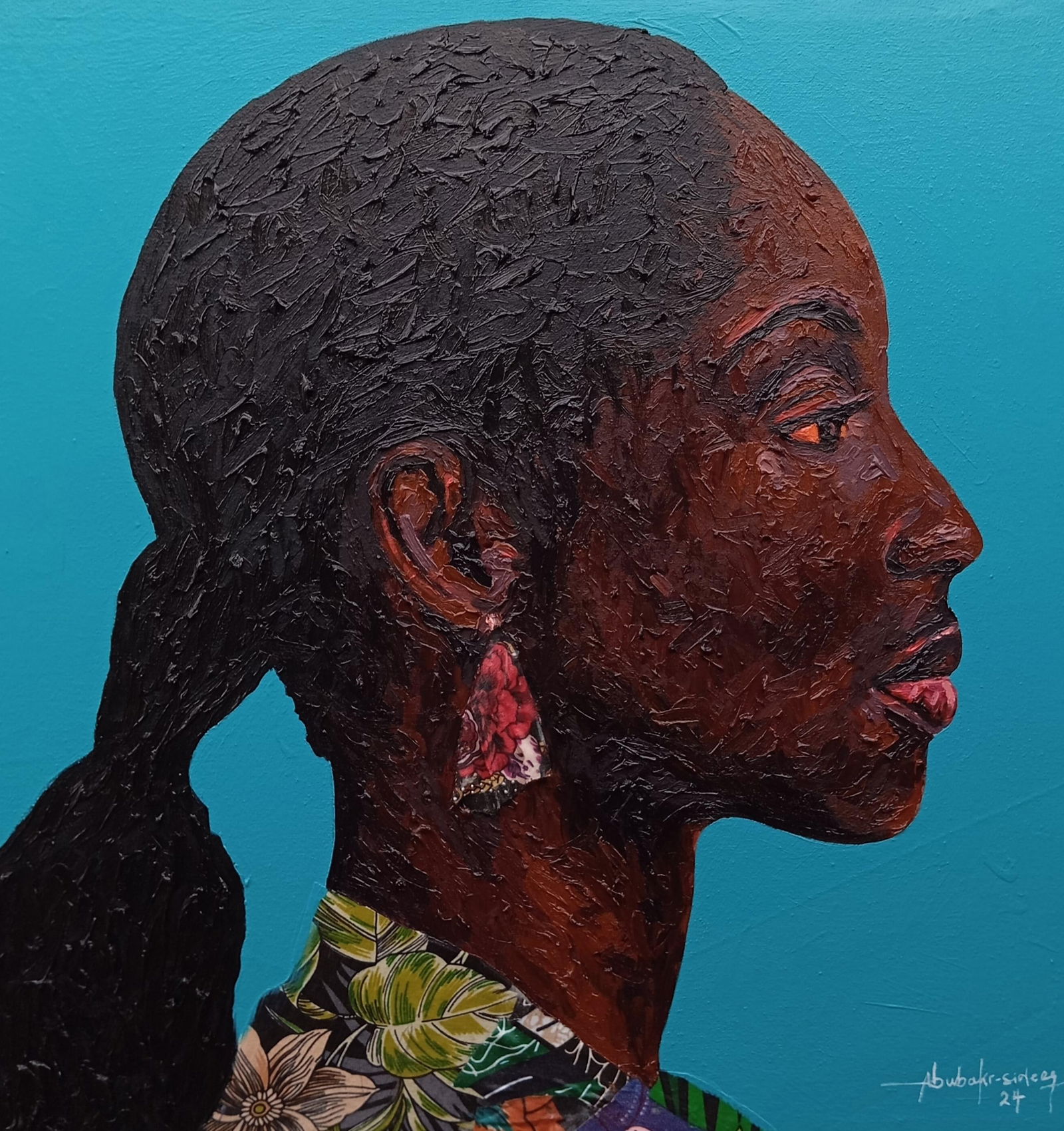 Bakare Abubakri-sideeq Babatunde, Beyond the Beauty 1 - 21st Century, Figurative, Mixed Media, Oil,
