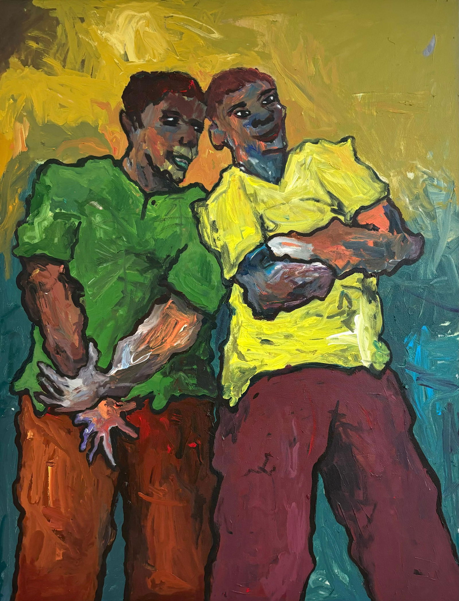 Oshorenoya David Francis, Bond 2 - 21st Century, Contemporary, Impasto, Modern, Expressionist, Men,